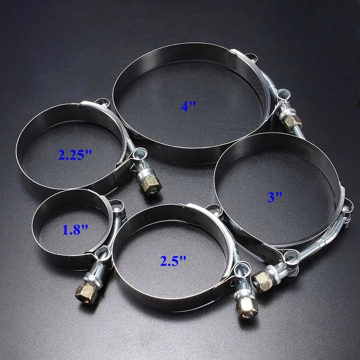 

1.8 ， 2.25 ， 2.5 ， 3 Inch 4 Inch Stainless Steel T-Bolt TBolt Clamp Turbo /Down-pipe Hose Coupler /Intake