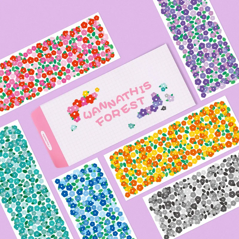

Korean color small broken flower sticker guka handbook plant flower decoration material photo album handbook sticker