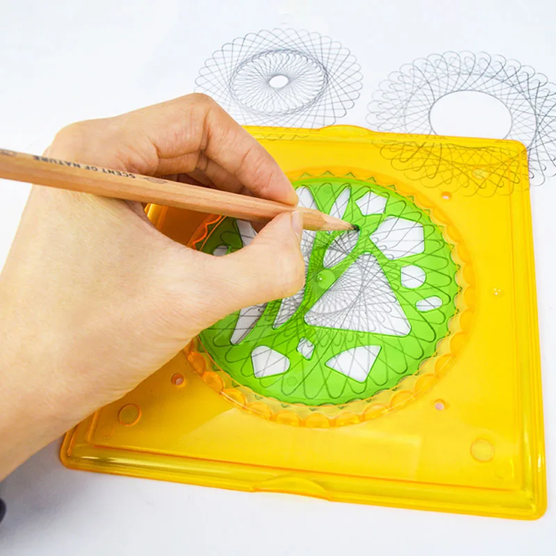 Classic Spiral Gear Wheel Geometric Ruler Drawing Kits DIY Spiral Curve Stencils Painting Template Kids Children Art Crafts Toys