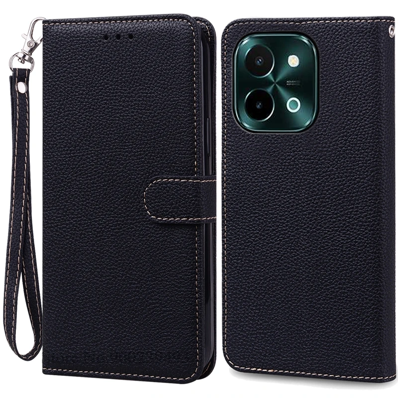 Vivo Y28 4G Leather Wallet Flip Case - Soft Silicone Protective Back Cover