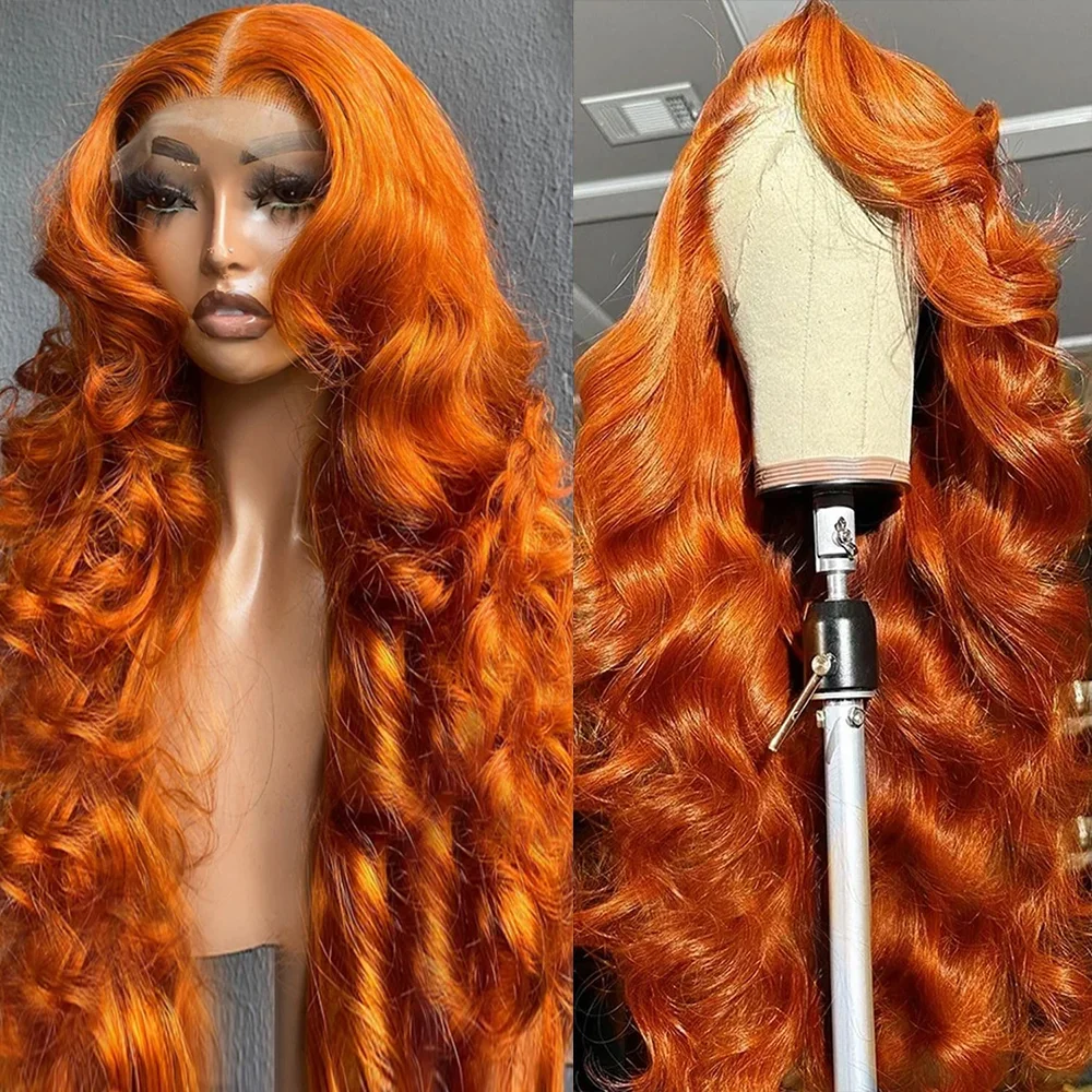 Ginger Human Hair Wig Transparent Body Wave 13x6 Hd Lace Front Wig Human Hair Brazilian Orange Colored 13x4 Lace Frontal Wigs