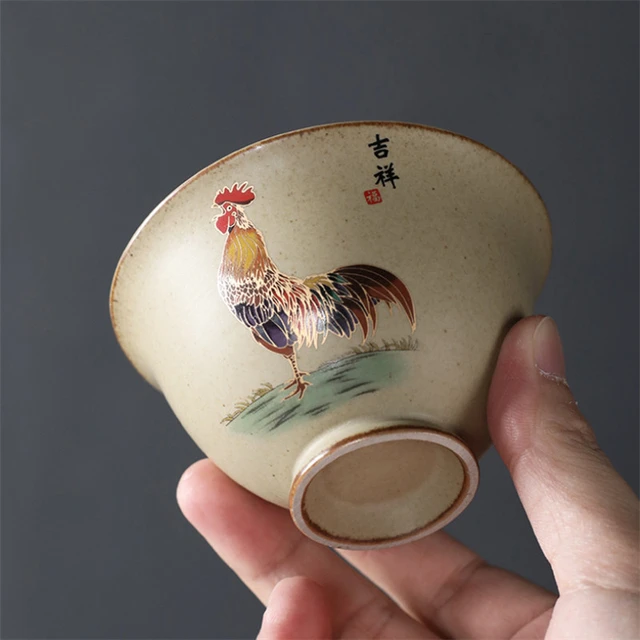 Vintage Ceramic 1/4 Cup Rooster Measuring Cup 