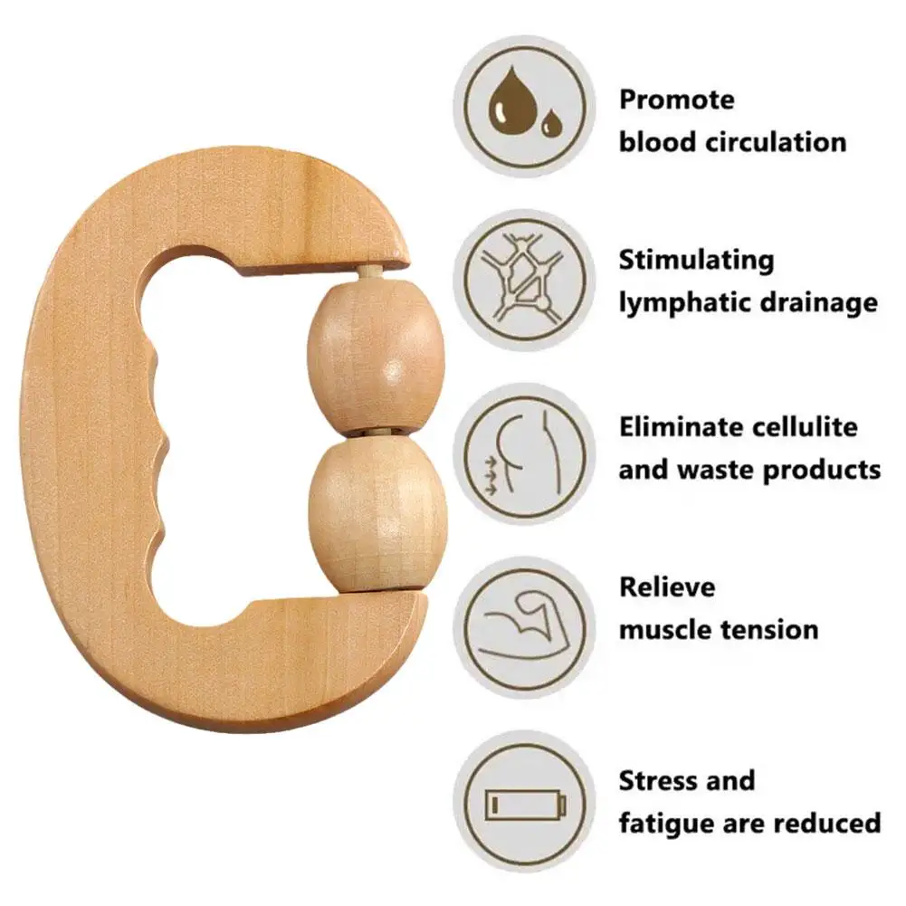 

New Wooden Body Massager Stick Portable Mini Two Ball Relax Batch Massager Fatigue Tools Comfortable Relieve Roller Mixed P J4A1
