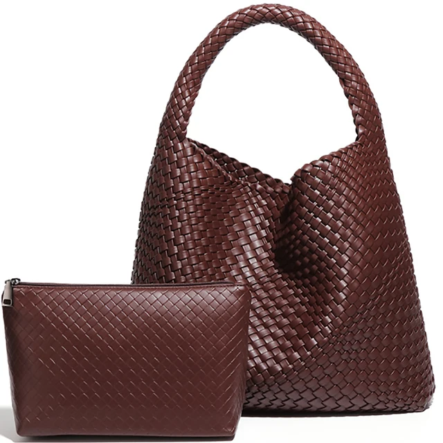 IwIeIaIrI Woven Tote Bag For Women - Large Vegan Leather Shoulder Bag With Detachable Purse - View #5