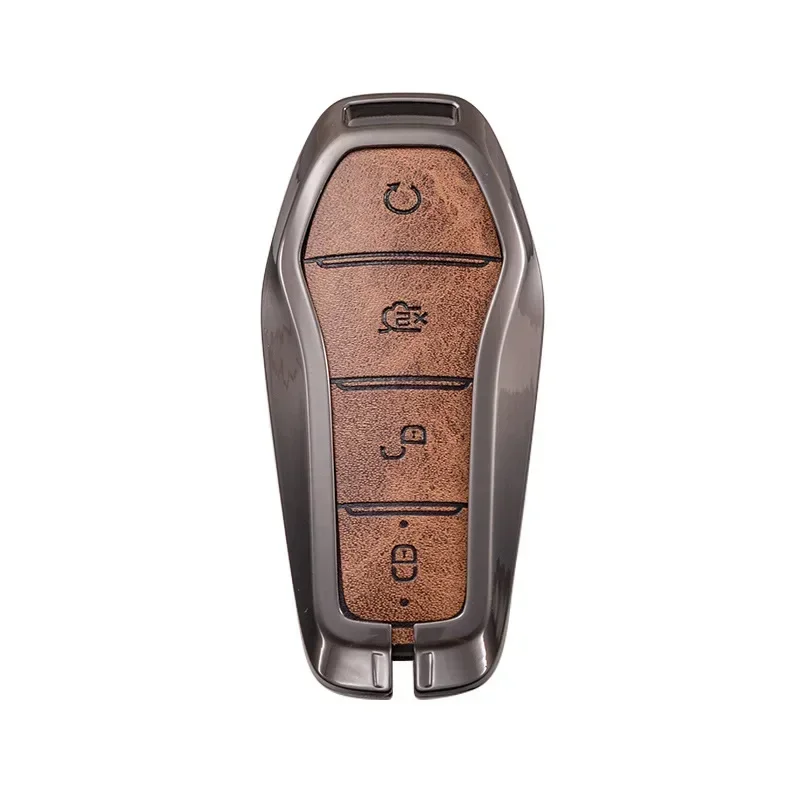 Key Case Cover for BYD Song Plus Atto 3 Han EV Tang DM Qin Seal Dolphin Leather Metal Remote Fob Holder Keychain Car Accessories key case cover key case remote control case cover