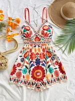 Combinaison de vacances pour femme, combinaison d'été bohème, combinaison d'été imprimée pour femme, combinaison d'été décontractée pour femme, combinaison pour fête du Nouvel An 1