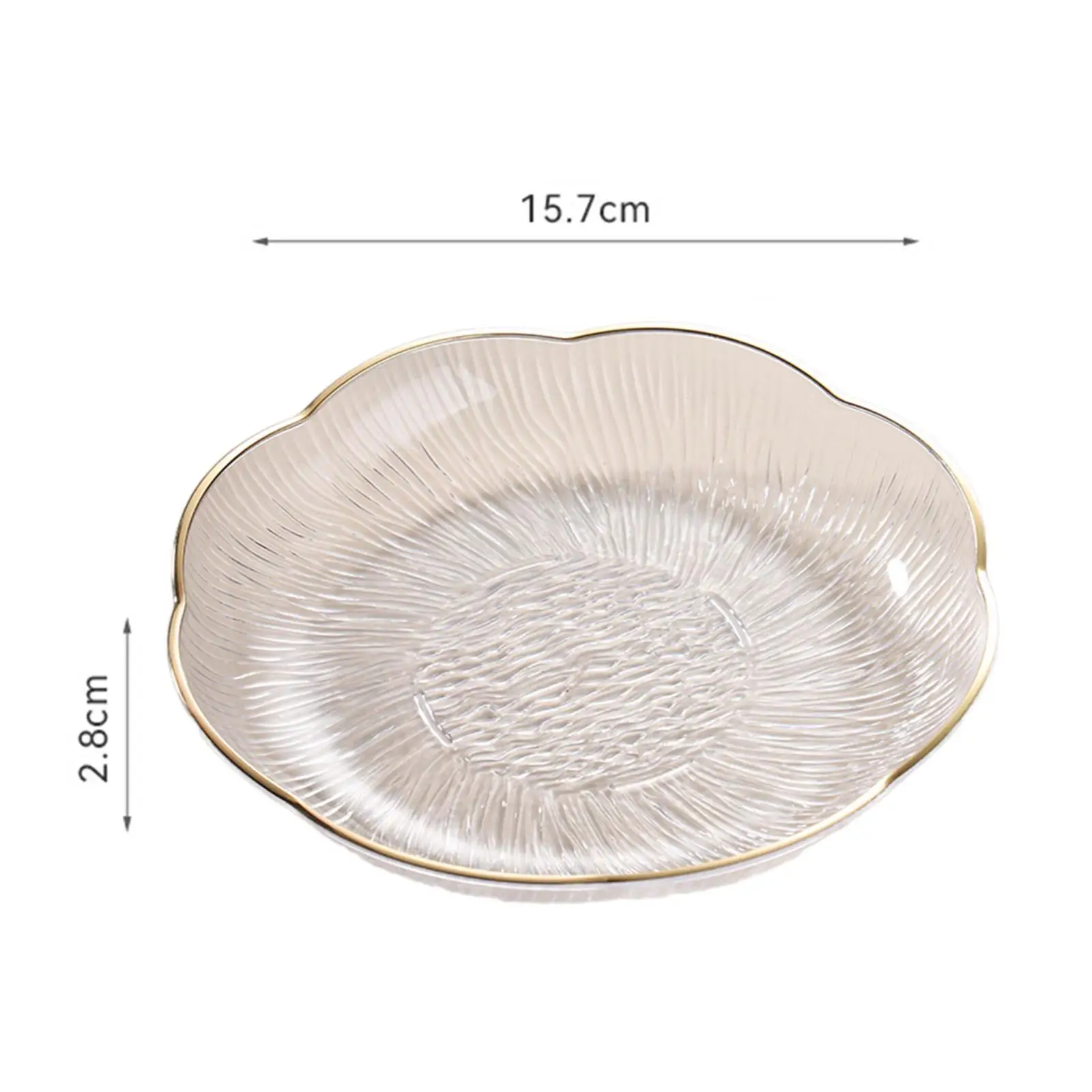 Fruit Plate Light Luxury Golden Edge Round Stackable Dessert Plate Fruit Holder for Kitchen Counter Cake Vegetable Party Fruit