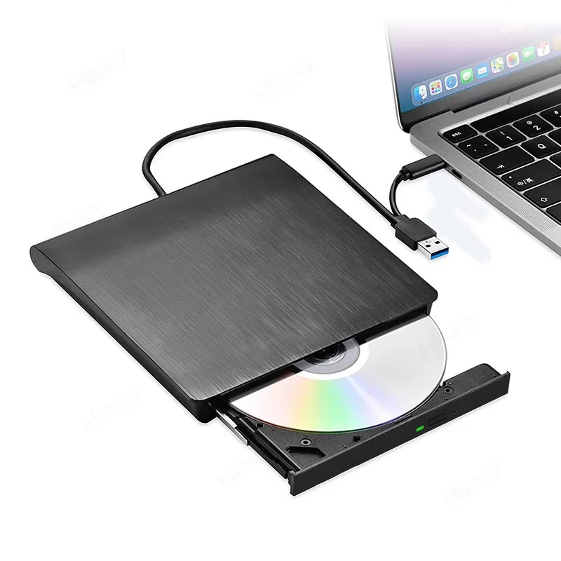 Slim USB 2.0 External CD/DVD Drive with Protective Design