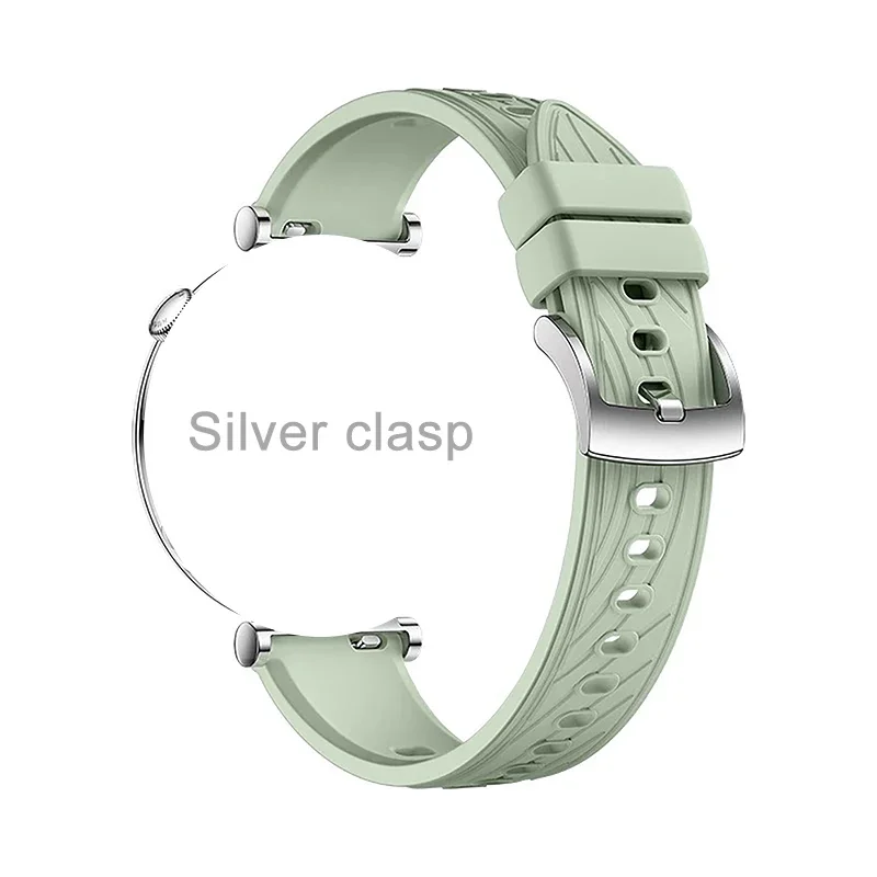 Elegant 18mm Two-Tone Classic Buckle Bracelet Strap in Silver/Gold