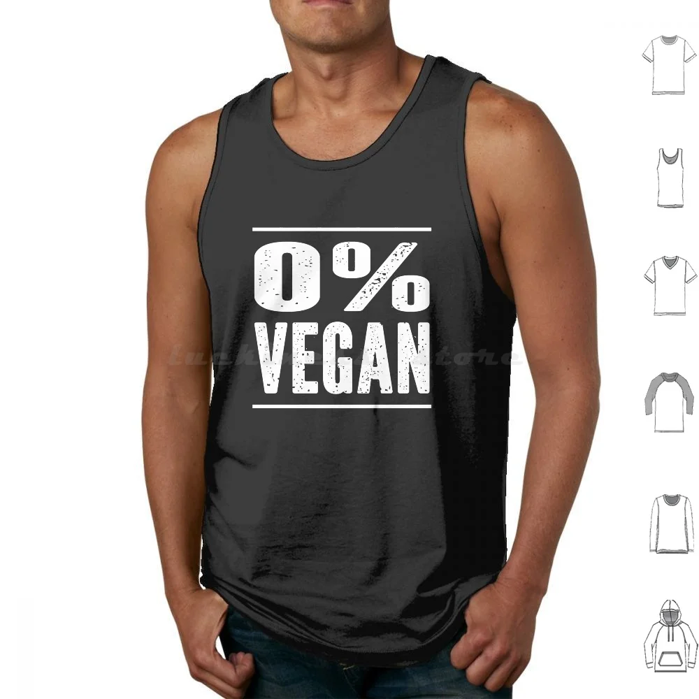 Zero Percento Vegan Divertente Amante Della Carne Canotte Gilet Senza Maniche Carnivore Mangiatore Di Carne Bbq Amante Della Carne Anti Vegan 0 Divert