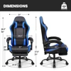 Video Gaming Chair with Footrest High Back Ergonomic Comfortable Office Computer Desk with Lumbar Support Height Adjustable with 3