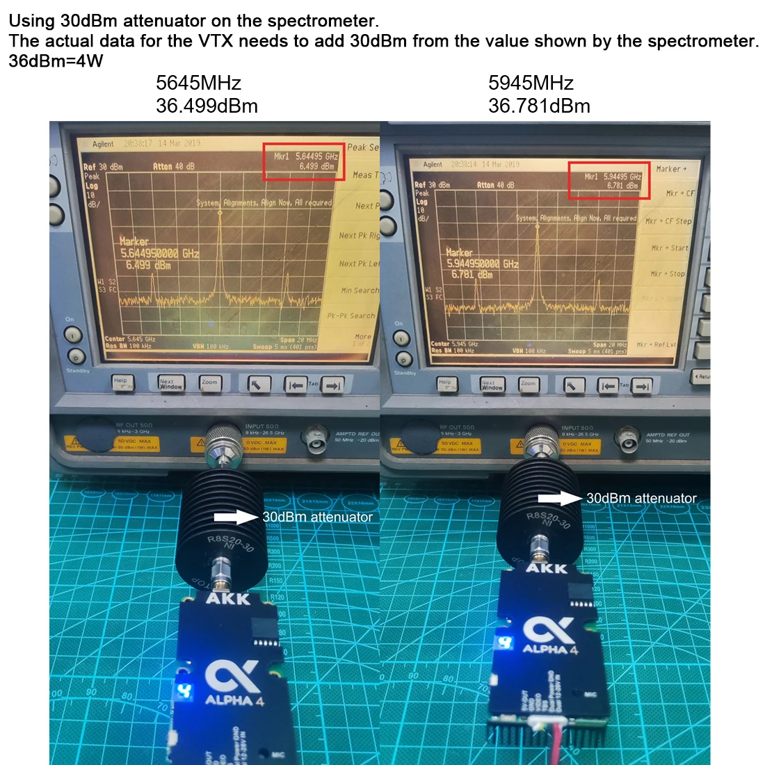 AKK 5.8GHz 4W 80CH VTX 알파 4 송신기