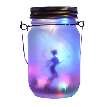 Portable Solar Lantern, Fairy Lights, Garden Ornament Outdoor Hanging Frosted TreeTable, Yard, Patio, Lawn, Glass Mason Jar Lamp 1