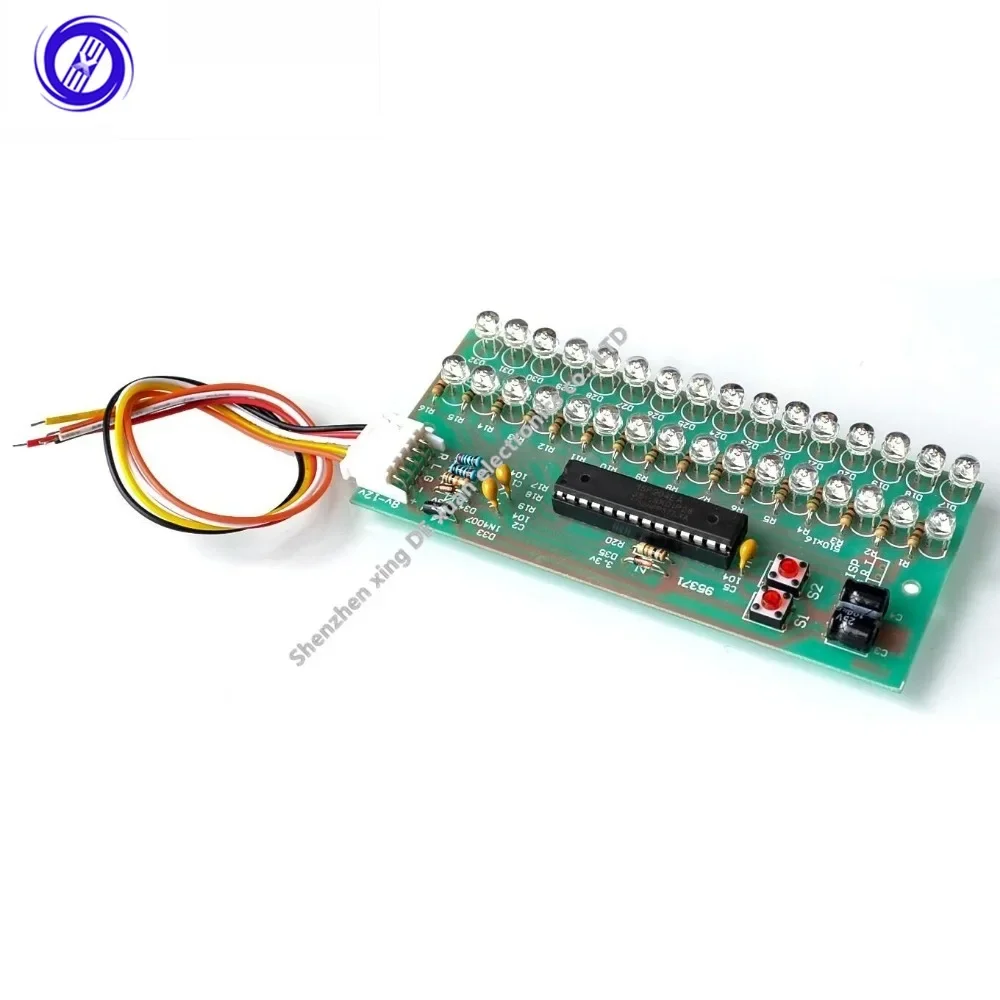 Mcu Display Regolabile Modello Led Vu Meter Indicatore Di Livello Amplificatore Audio 16 Led Dual Channel Green Lamp Light Dc 8V A 12V