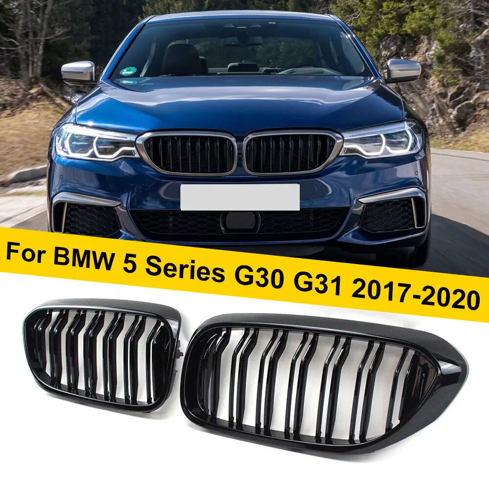 

Gloss Black Car Front Kidney Grille Grill Double Slat for BMW G30 G31 G38 5 Series M5 520i 530i 540i 2017-2020 Car Accessories