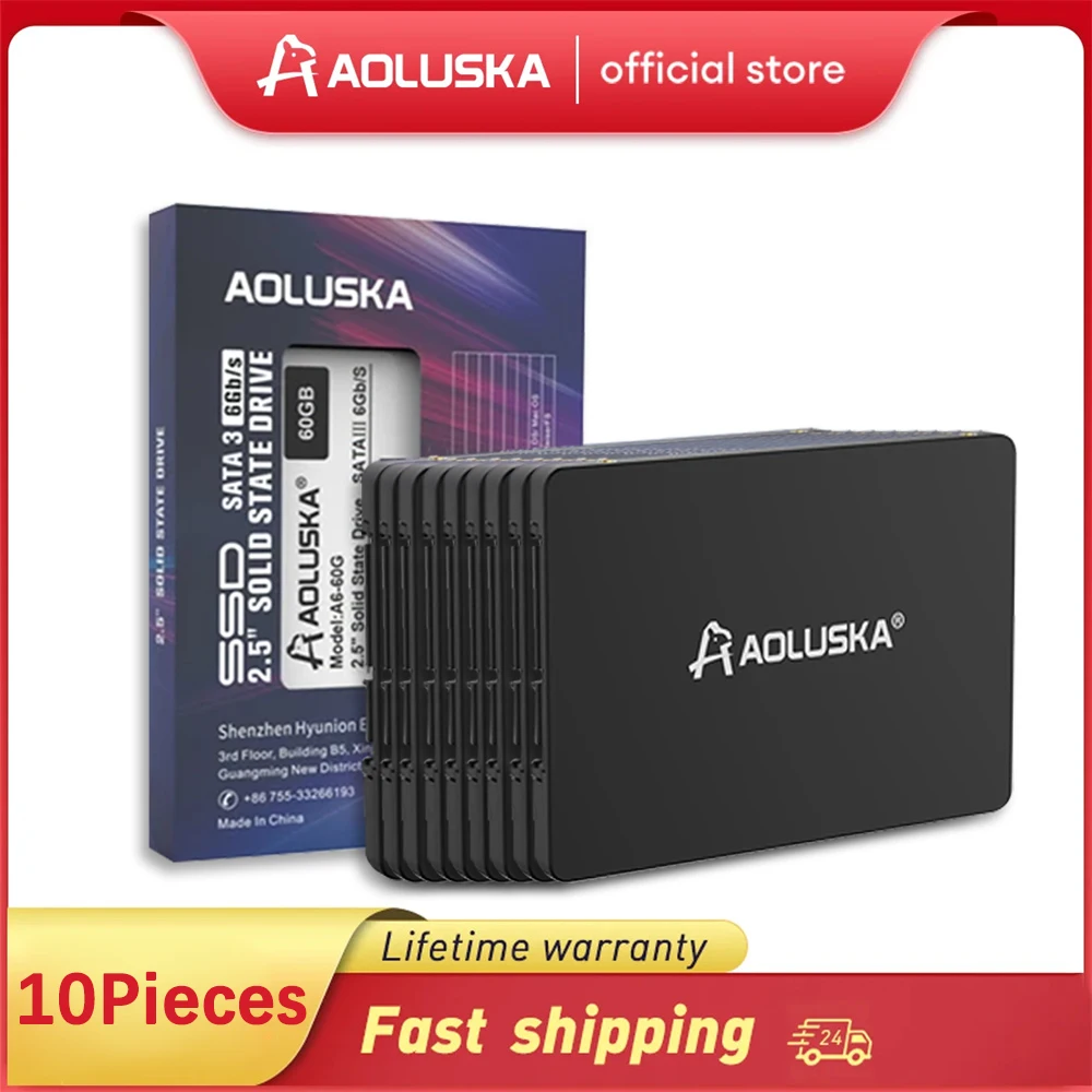 Aoluska 10Pcs 2.5 Sata 3 Ssd 1Tb 2Tb Solid State Drive 120Gb 128Gb Hd 240Gb 256Gb 480Gb 500Gb 512Gb Hard Disk Per Laptop Desktop