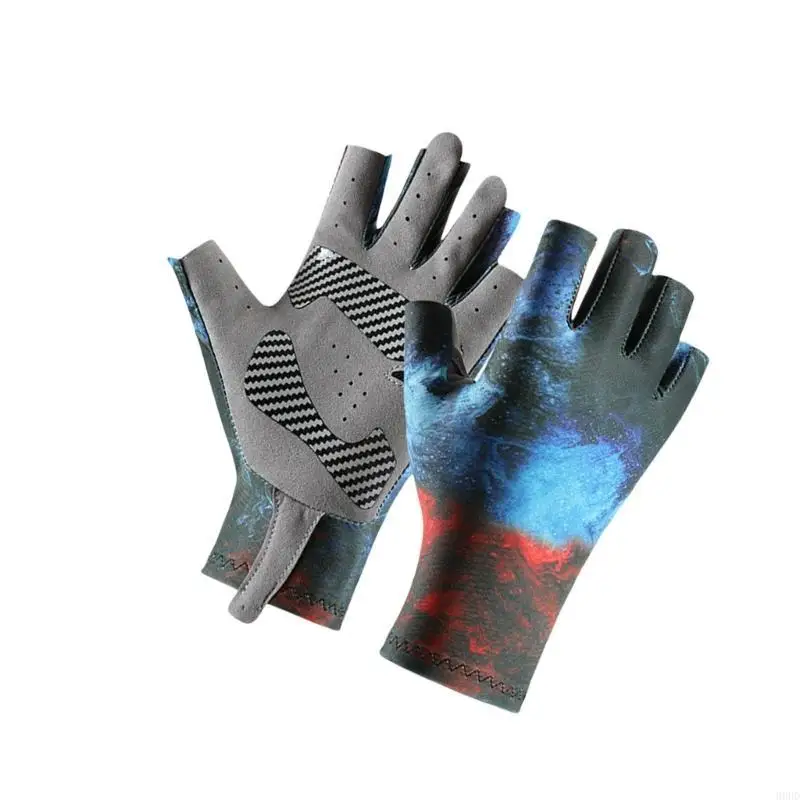 Outdoor -Sport -Halbfingerhandschuh atmungsaktiven fingerlosen Fahrradhandschuh schneller trocknend hoher elastischer 69HD – Detail 7
