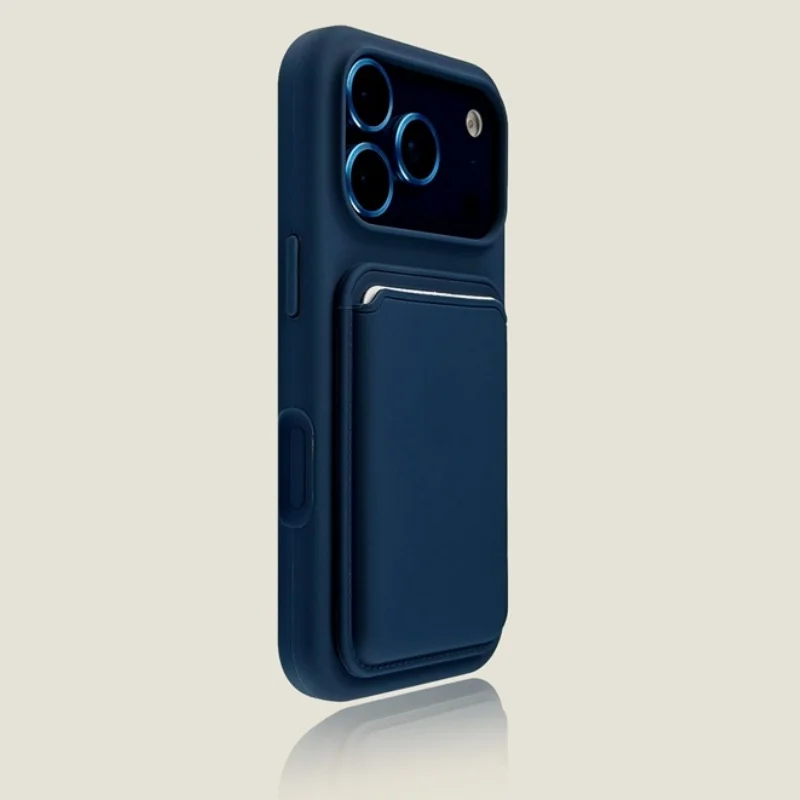 Luxurious Magnetic Silicone Card Holder Phone Case with Magsafe Compatibility