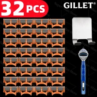 Ensemble de rasoirs Gillet à 5 lames pour hommes - Améliorez votre kit de rasage. Chaque ensemble comprend une lame de rasoir supplémentaire, un manche et un sac de rangement. 2