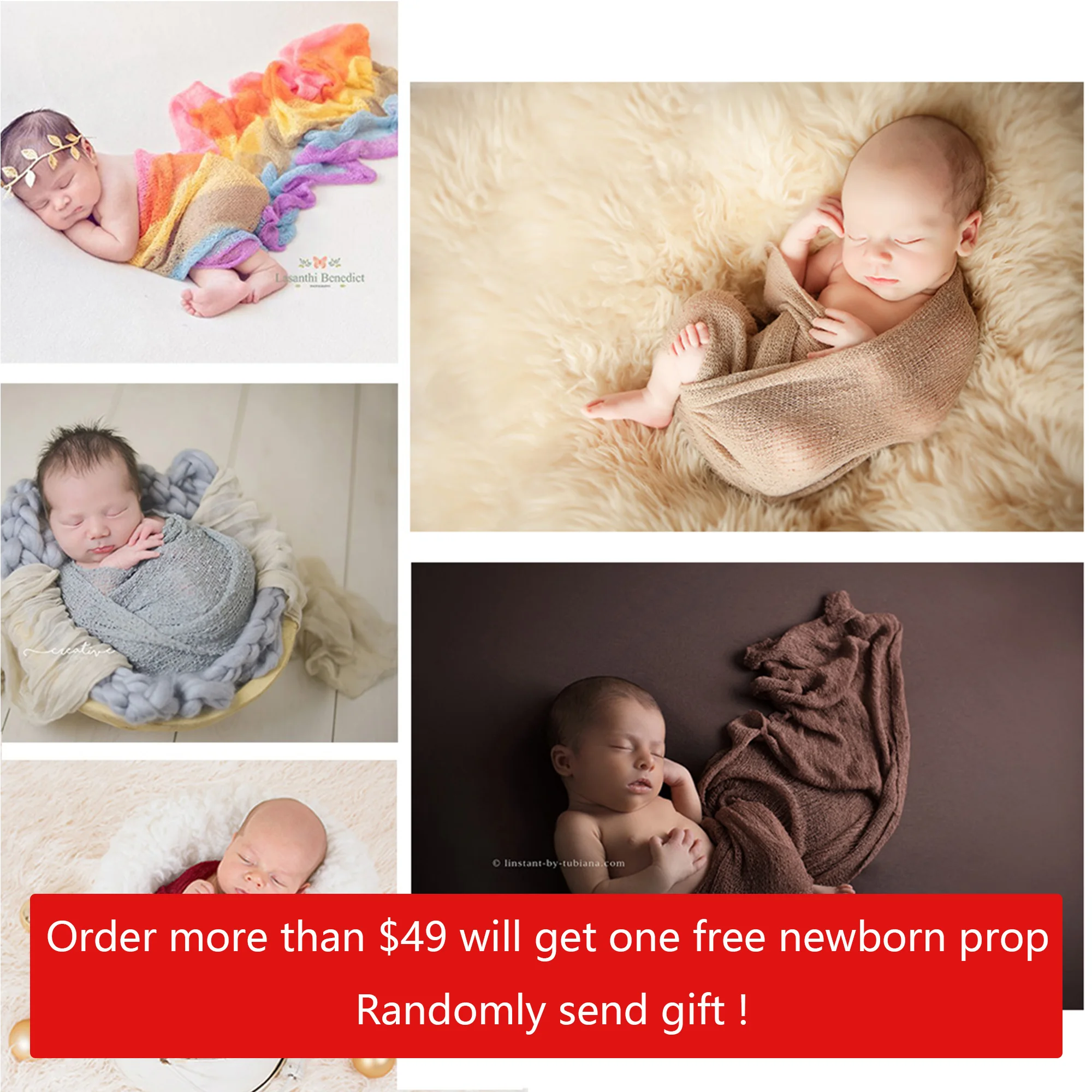 Don&judy Newborn Photography Props Receiving Wrap Baby Blanket Soft