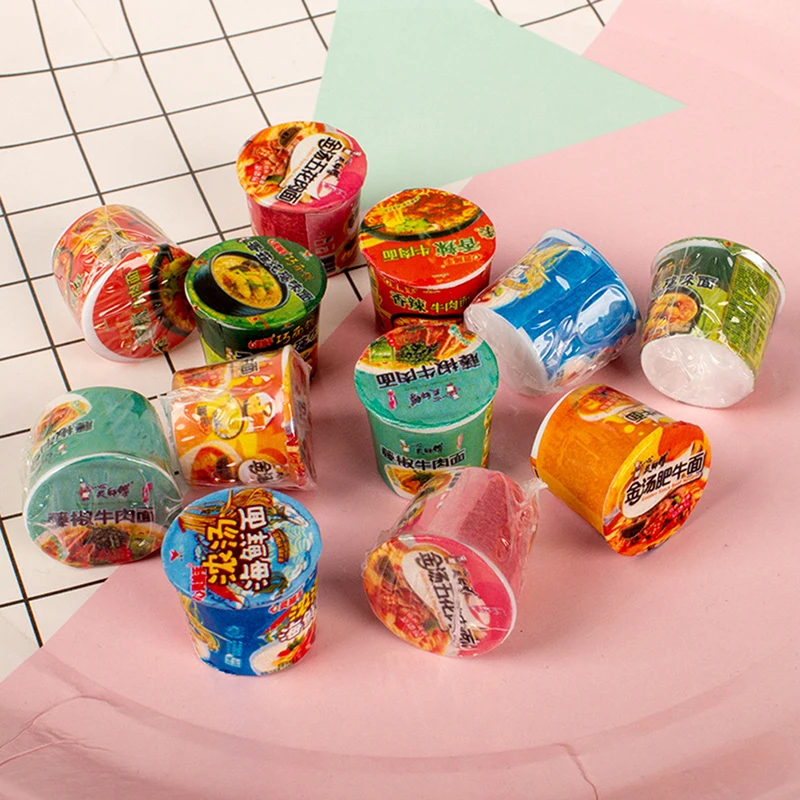 5개 1/12 인형의 집 미니어처 인스턴트 라면 인형의 집 주방 놀이 음식 장난감