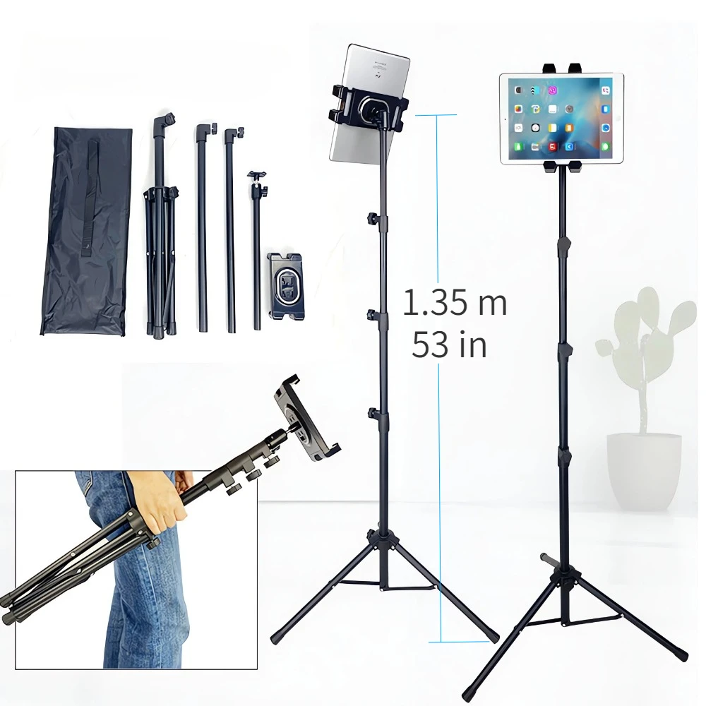 Foldable Floor Tablet Tripod Stand Mount for iPad Samsung Lenovo Huawei Xiaomi Universal 7-15 Inch Tablet Holer 360 Rotating tablet holder tablet stand