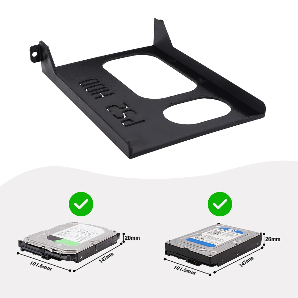 HDD SSD 3D Printed Bracket, HDD Bracket ABS Inch Quick