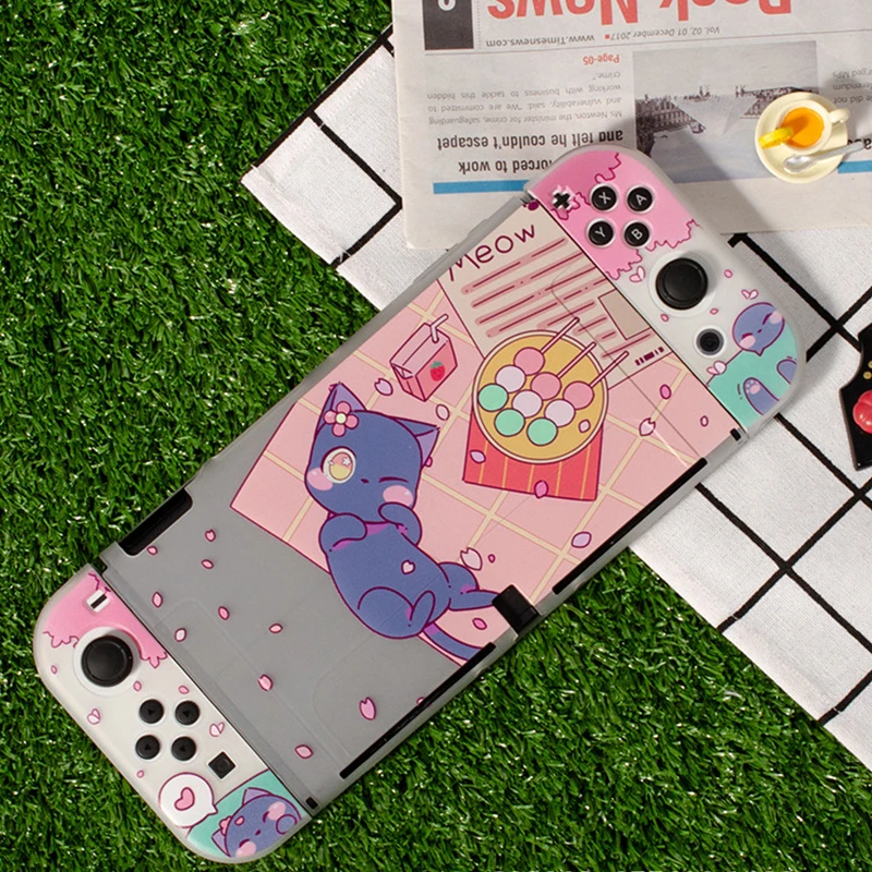 Switch Oled Custodia Protettiva Da Campeggio Neko Custodia Per Gatti Neri Per Nintendo Switch Custodia Morbida Oled Tpu Split Ns Switch Custodia Oled