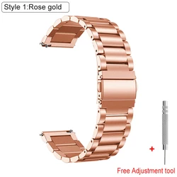 Premium Stainless Steel Replacement Watch Strap, 20mm/22mm, Silver for 22mm (Rosegold)