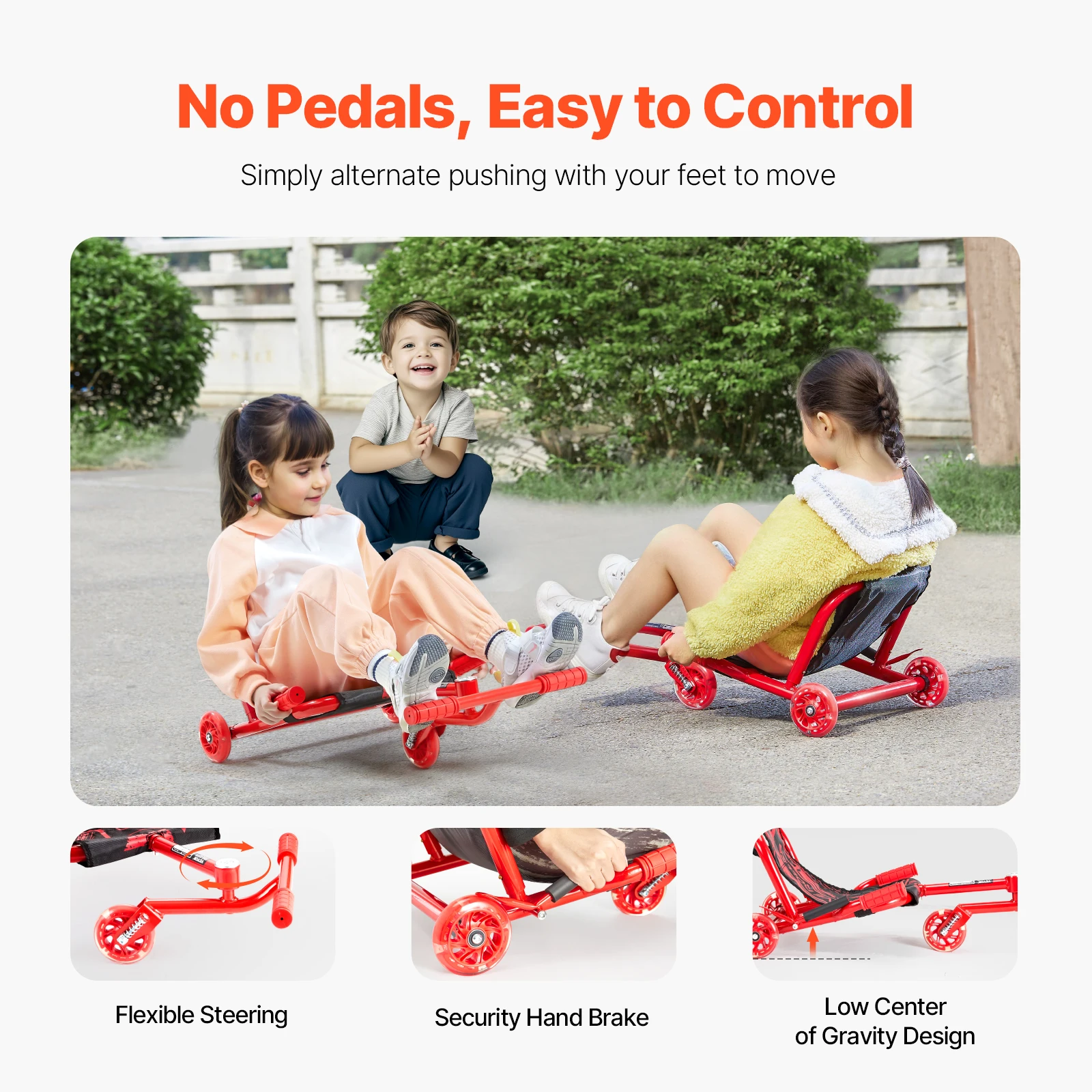 Kids Ride on Scooter with Zig Zag Motion Drifting for Outdoor Fun