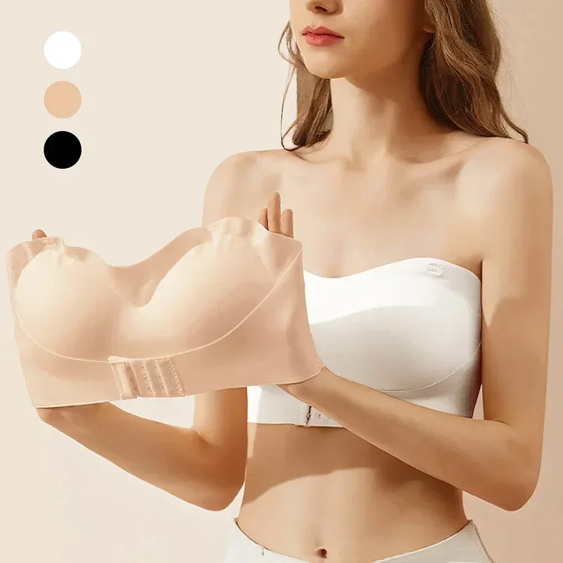 Invisible strapless bra for women wireless push up non slip wedding brassiere big breasts underwear sexy lingerie S-XL plus size 2