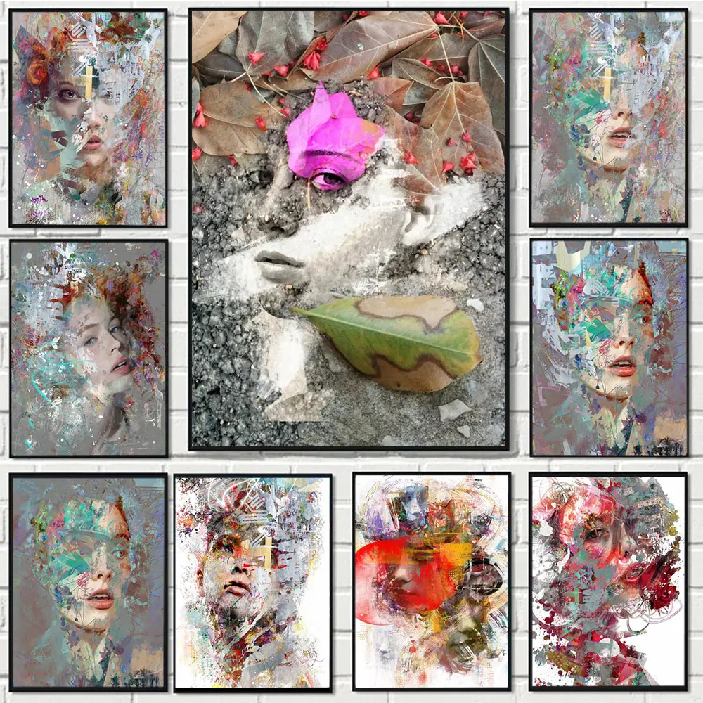 

Masked Girl Portrait Street Graffiti Posters and Print Canvas Wall Painting Art Abstract Pictures For Living Room Home Decor Gif