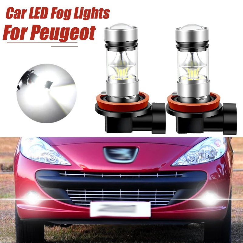 2X Per Peugeot 207 / 207 Cc / 207 Sw 2006-2008 Led H8 H11 Lampadina Fendinebbia Auto Drl Lampada 6000K 12V 4800Lm