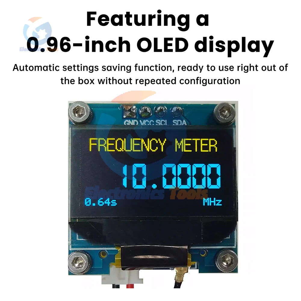RF Frequency Meter 20MHz-2.7GHz Frequency Counter 0.96-Inch OLED Display Module Digital Signal Meter DC 8-10V frequency counter tester frequency meter