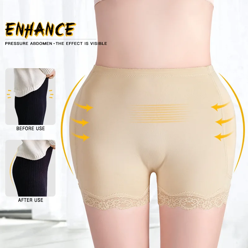 Women Seamless Hip Pads Fake Ass Butt Lifter Booties Enhancer Booty Buttocks Trimmer Waist Trainer Shapewear Body Tummy Shaper