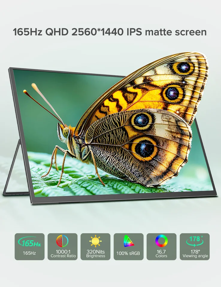 UPERFECT 24.5インチ 165Hz 2K 壁掛け式コンピューターモニター