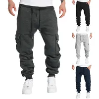 Men's Cargo Pants Track Pants Street Bottoms Winter Fitness Gym Workout Running Training Exercise Breathable Soft Male Sweatpant