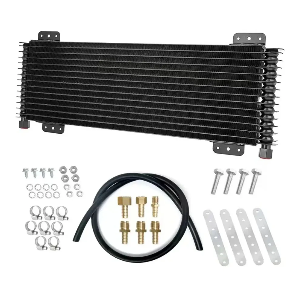 Universal Low Pressure Drop Transmission Oil Cooler Kit – 40000 GVW Heavy Duty Auto Cooling System Radiator Cooler for Cars & Trucks 4