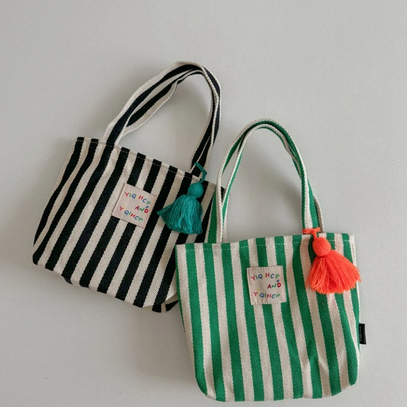 Children's Striped Bag Baby Outer Travel One Shoulder Crossbody Bag Fashion Solid Color Child Baby Change Handbags 2