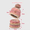 Winter Women Gradient Color Knitted Hat Scarf Set Thickened Fleece Lining Skullcap Outdoor Cycling Wind Protection Beanies Cap 6