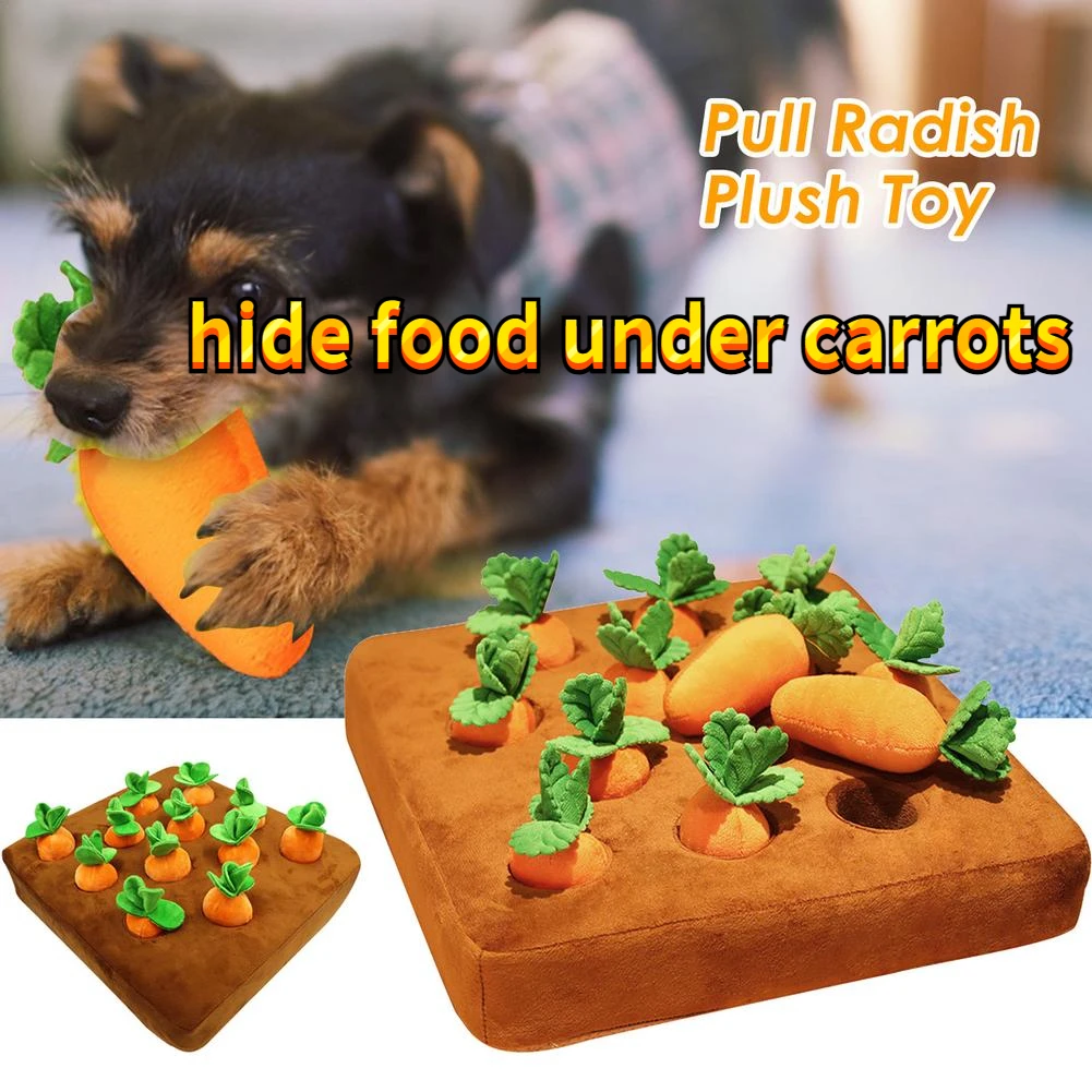 Intelligence Pet Toy Plush Dog Interactive Toy Carrot Chew Toy for Foraging  Sniffing Training to Eliminates Boredom and Stress