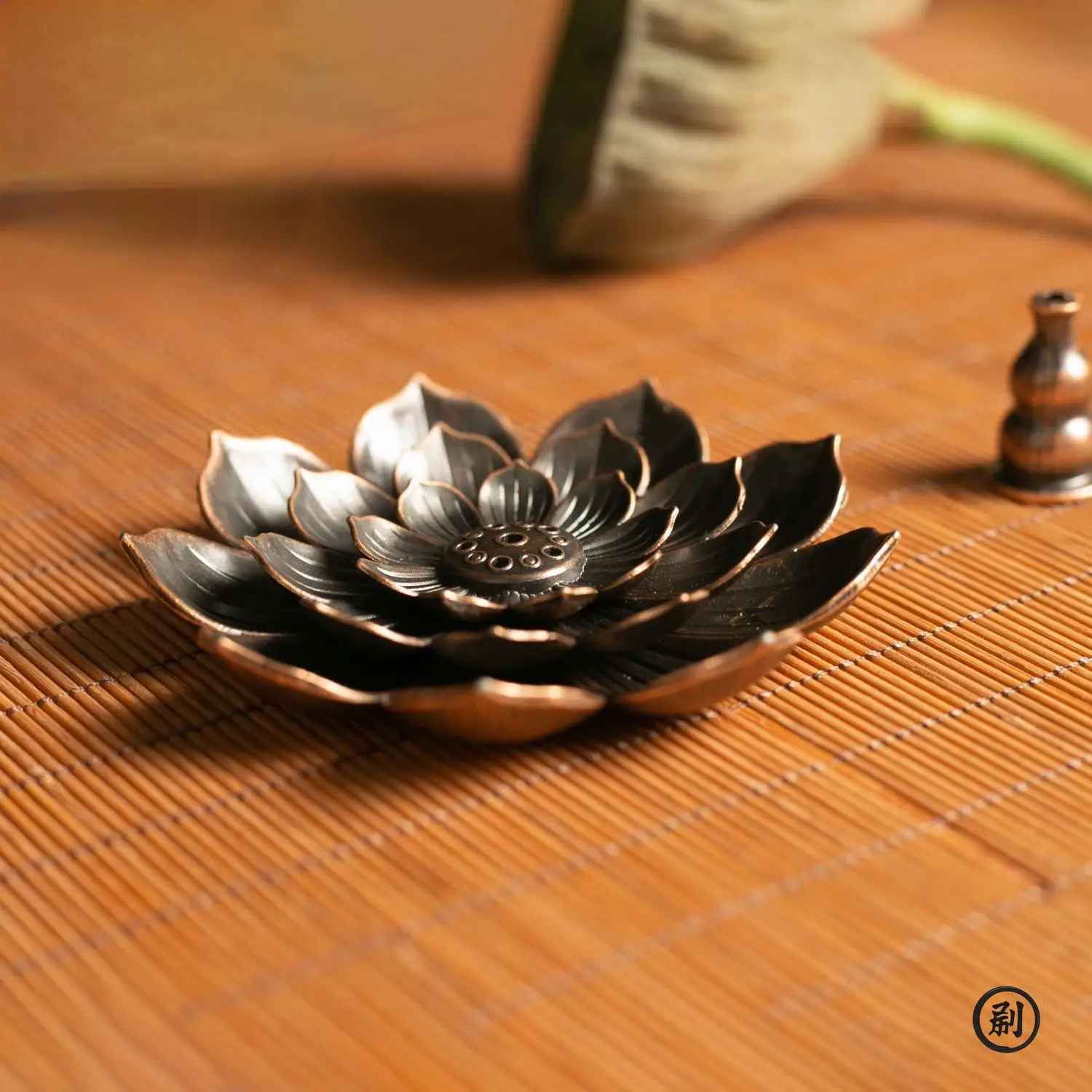 Alloy Incense Burner Stick Holder Buddhism Lotus Line Incense plate Sandalwood Coil Base Temples Yoga Studios Home Decoration