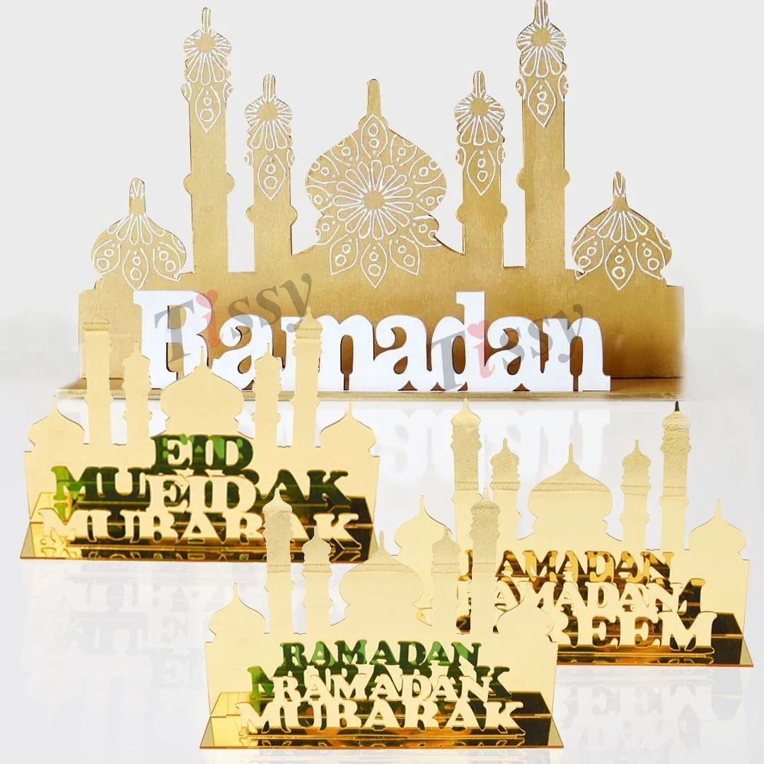 

1 Набор Eid Mubarak акриловое украшение для стола Рамадан Mubarak Kareem Настольные Украшения мусульманские свадебные подарки на день рождения