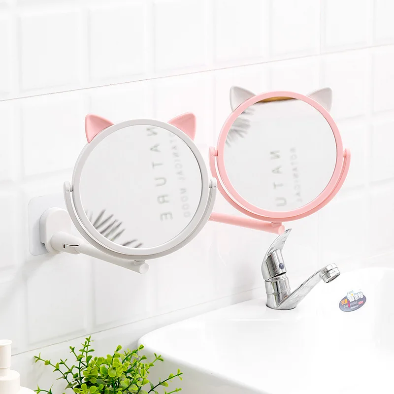 

Современное зеркало HEALLOR для ванной комнаты без сверления, зеркало для макияжа, зеркала для туалетного столика, настенное всасывание, складной кронштейн, удлинитель, круглые аксессуары для ванной