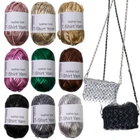 Metallic T-Shirt Yarn for Handmade Bag Blanket Shiny Knitting Crochet Yarn for Crocheting Beginners DIY Keychains Cushion 2