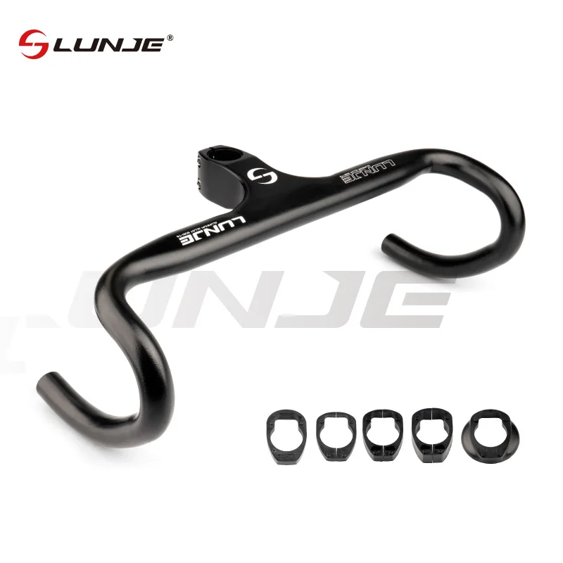 LUNJE-Racing-Road-Bike-Handlebar-Aluminum-Alloy-Integrated-Stem-Racing ...