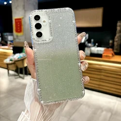 Bling Glitter Diamond Silicone Transparent Phone Case Cover - A24 4G (Green)