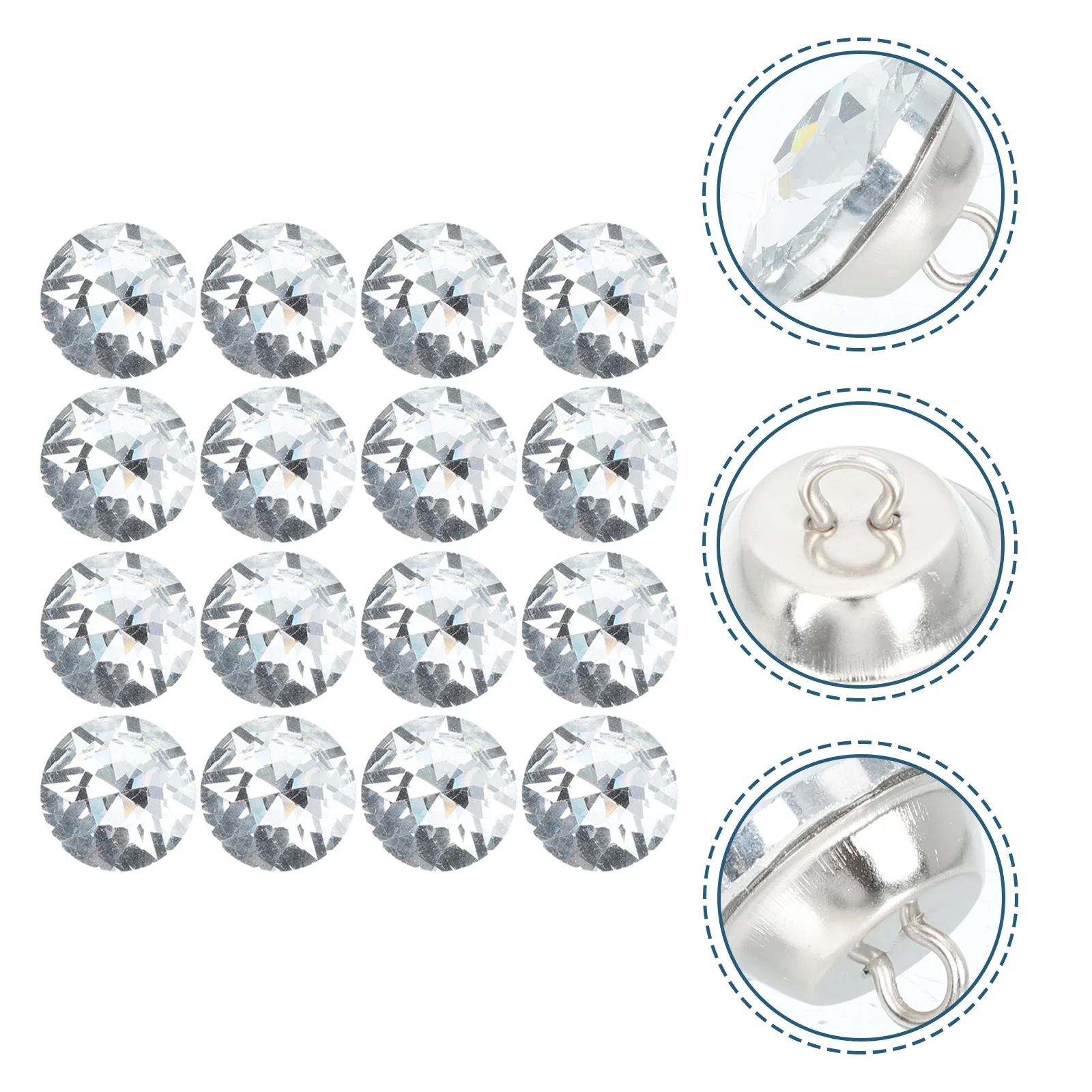 

30 Pcs Button Bling Rhinestone Upholstery Buttons Headboard Diamond Crystal Round