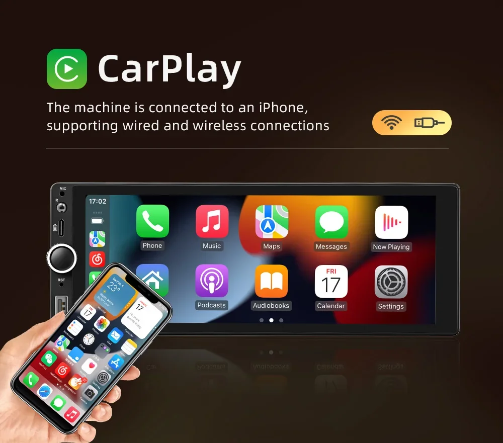 S516f9d2b47814ac5ad9be553eae0dc0dp Universal Car Radio 6.86" 1Din Android Player Touch Screen WiFi Carplay Car Stereo Video GPS Navigation IPS Screen MP5 Player