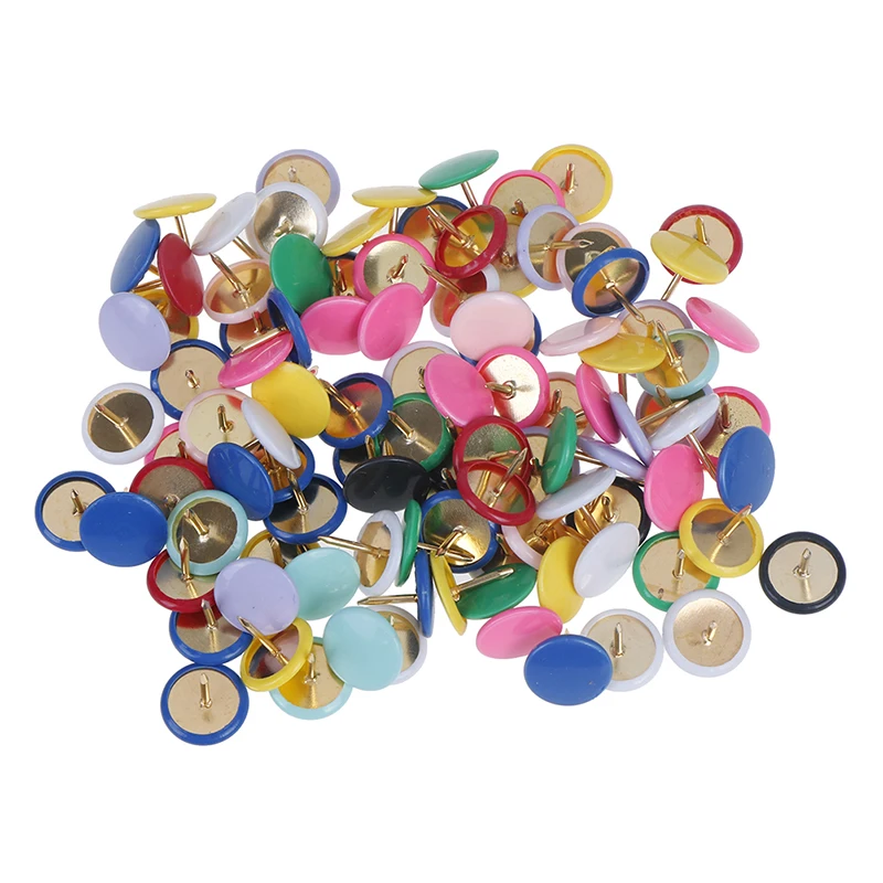13 Colors 100pcs Home Office Colorful Drawing Pins Pushpin Thumbtack Cork Board Push Pin Photo Wall Map Markers